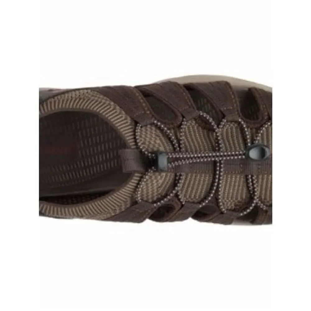 Eddie Bauer Men's Yesler Fisherman Sport Sandal Dark Brown Closed-Toe